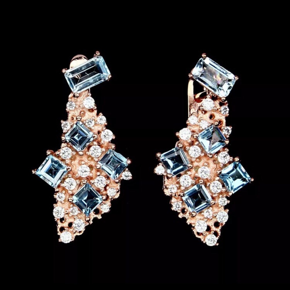 Natural Sky Blue Topaz sterling silver 925 Set